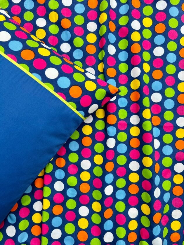 Cotton Bedsheets for Kids | Multi Polka - Image 2