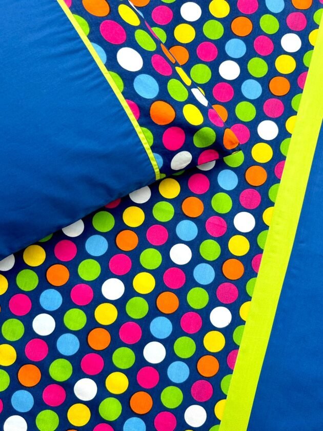 Cotton Bedsheets for Kids | Multi Polka