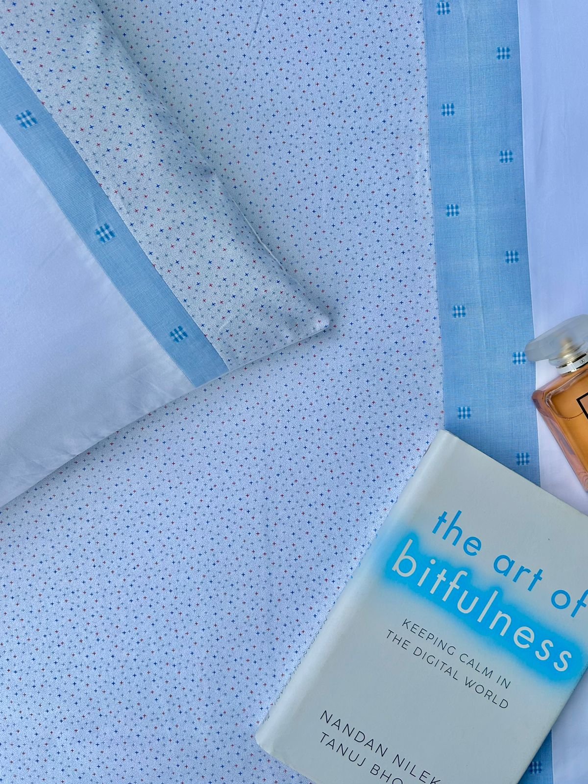 Bed Linens for Home | Blue Mini Cross - Image 5