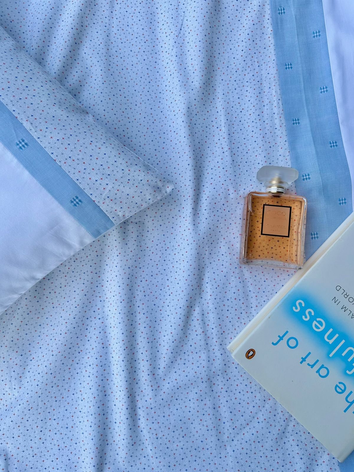 Bed Linens for Home | Blue Mini Cross - Image 4