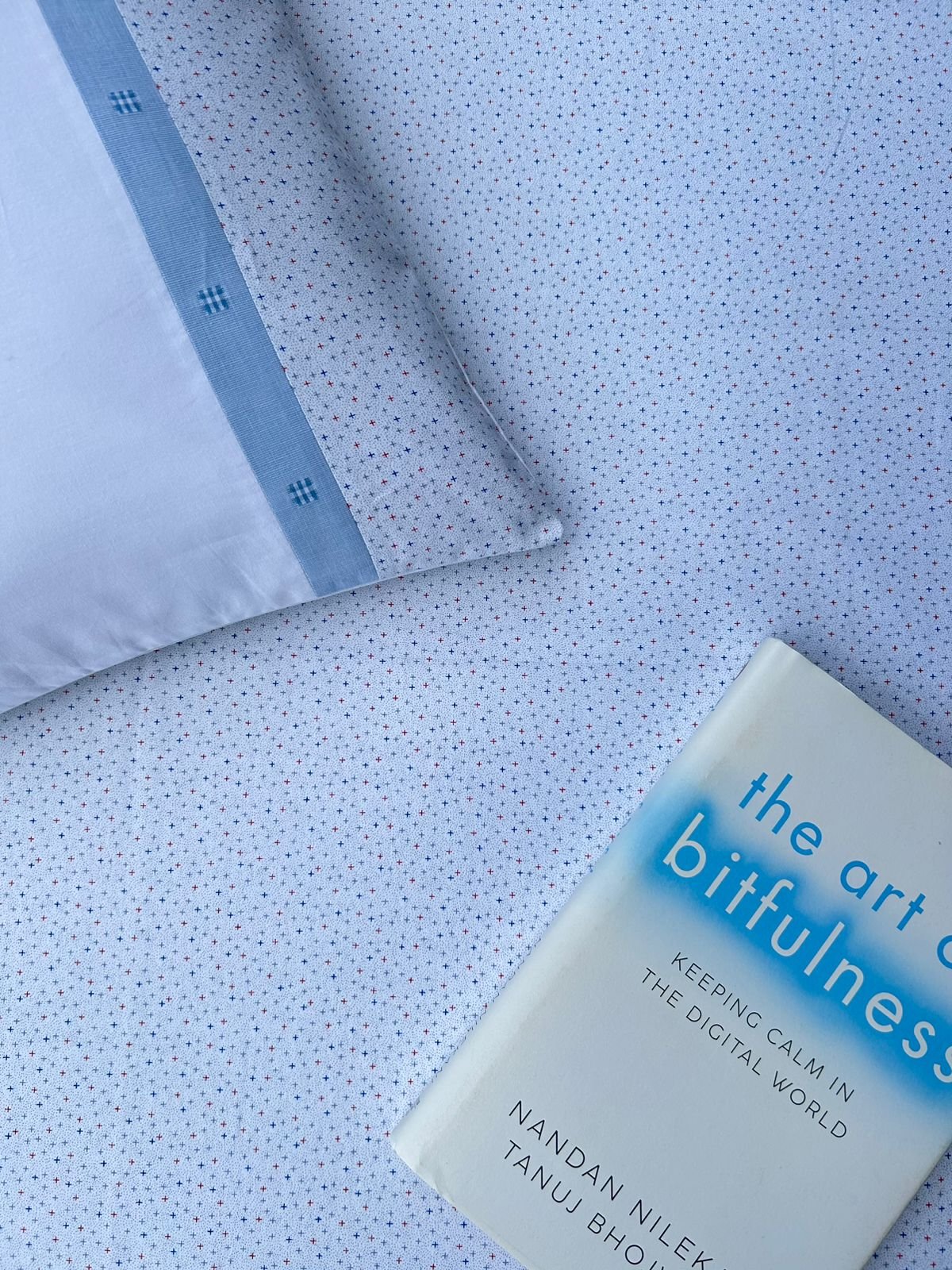 Bed Linens for Home | Blue Mini Cross - Image 3